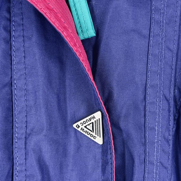 HAVOC Ski Jacket Colorblock Womens 14 Purple Black Teal 90's Zip Pockets - Picture 4 of 12